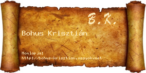 Bohus Krisztián névjegykártya
